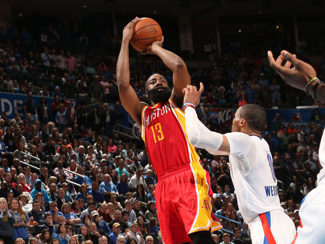 Harden drops 41, Westbrook triple-doubles as Rockets edge Thunder
