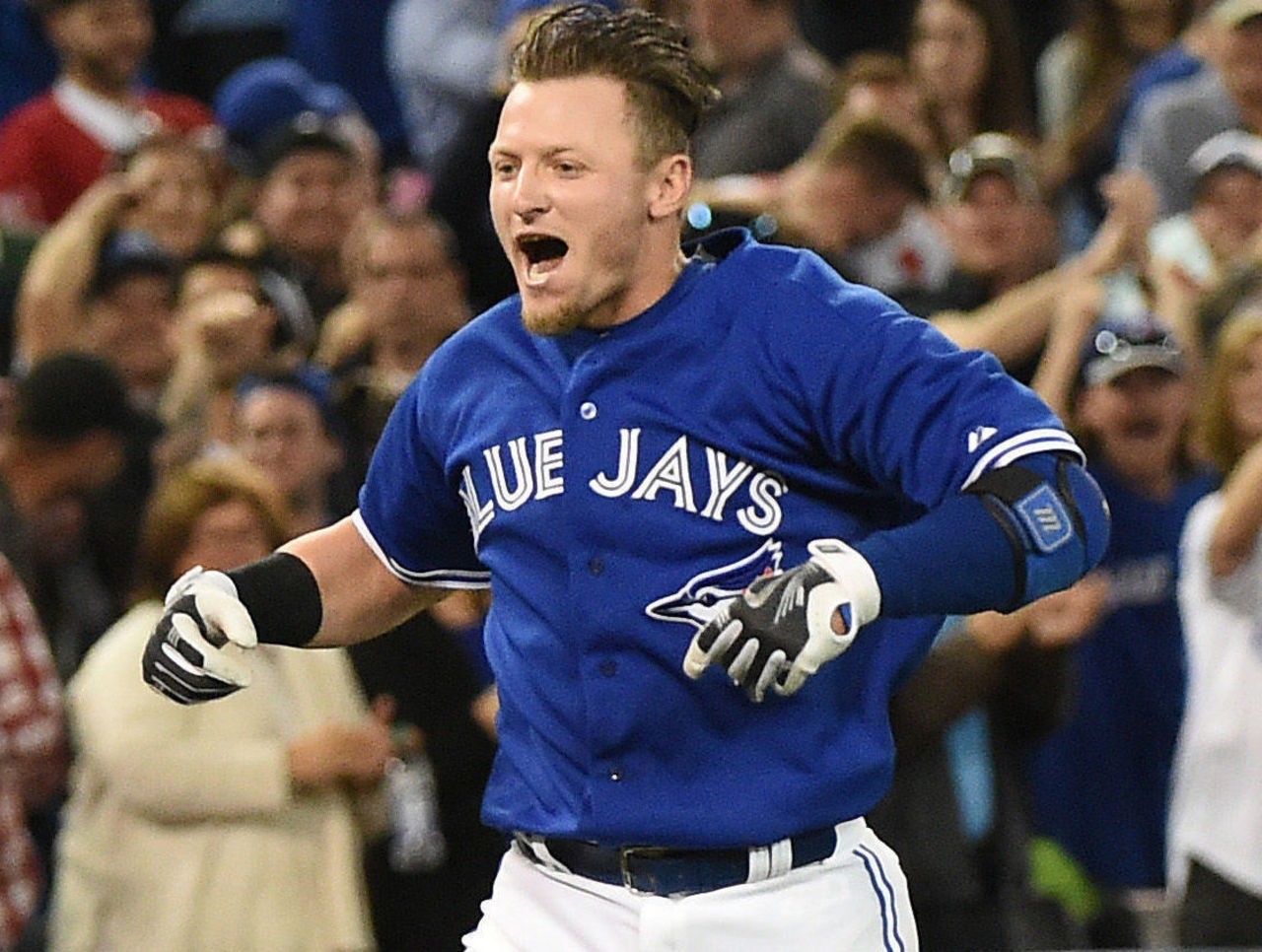 Josh Donaldson of the Toronto Blue Jays looks on from the dugout