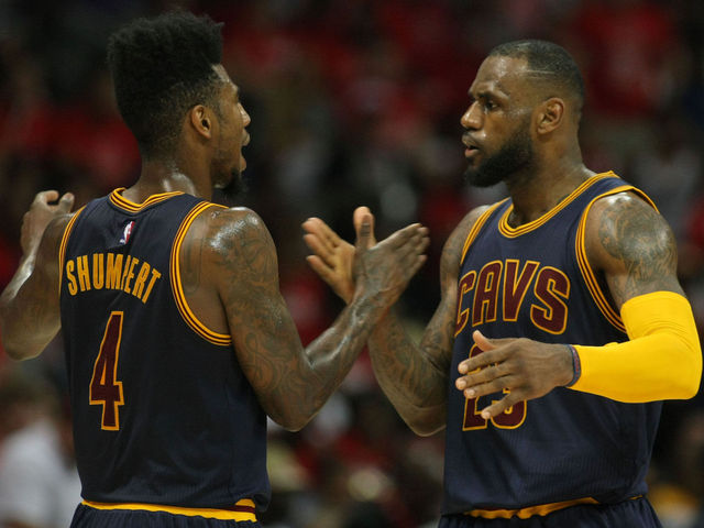 LeBron falls just shy of triple-double as Cavaliers take 2-0 lead on wounded Hawks