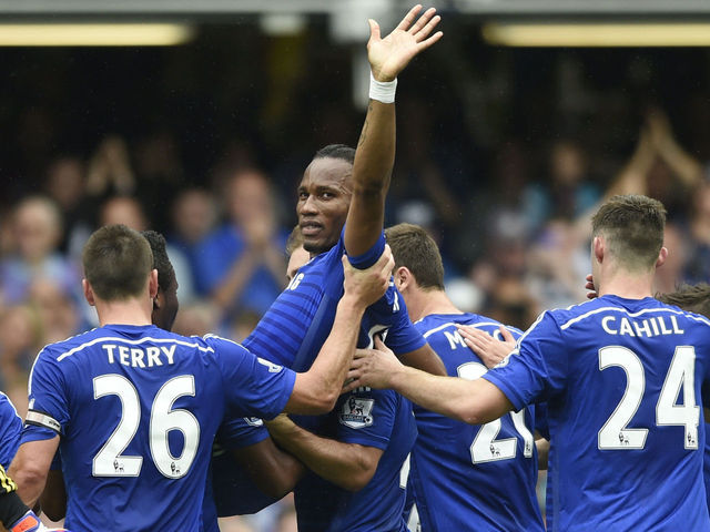 PHOTO: Didier Drogba carried off by teammates in final game for Chelsea