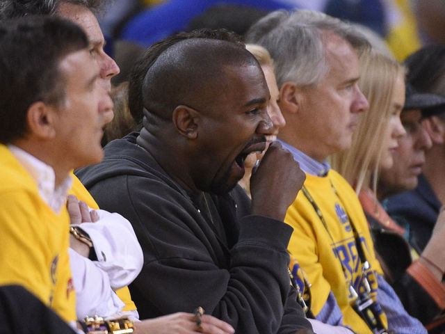 PHOTOS: Kanye West and Lil B take in Game 5 at Oracle Arena