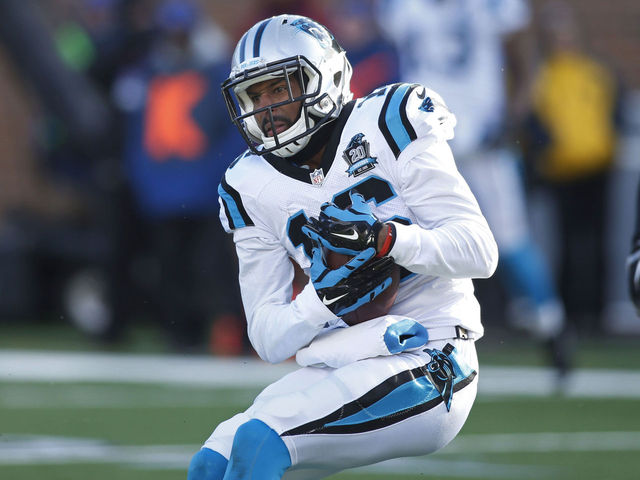 Carolina Panthers wide receiver Corey Brown stands on the field