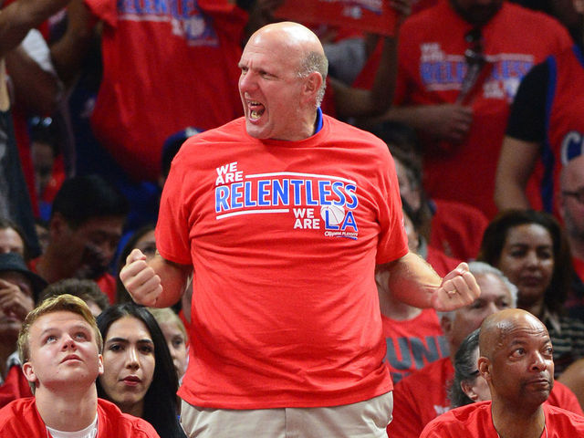 Ballmer not bothered by reaction to Clippers' new logo, says team will stay in L.A. 'forever'