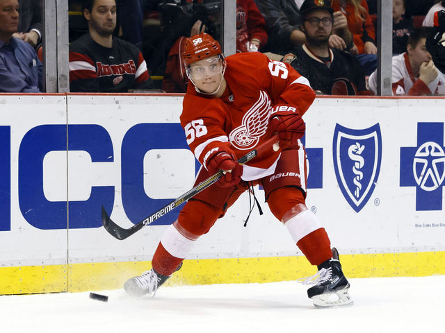 Red Wings' Pulkkinen ahead of schedule after shoulder surgery