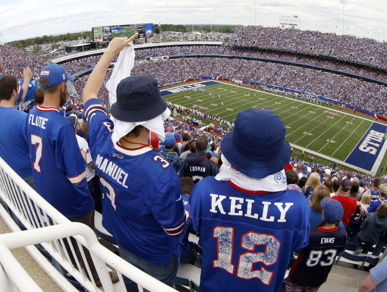 Bills fan catches fire at game