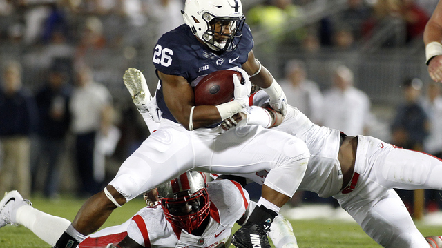 VIDEO: Penn State's Saquon Barkley shakes off several tackles for gritty TD