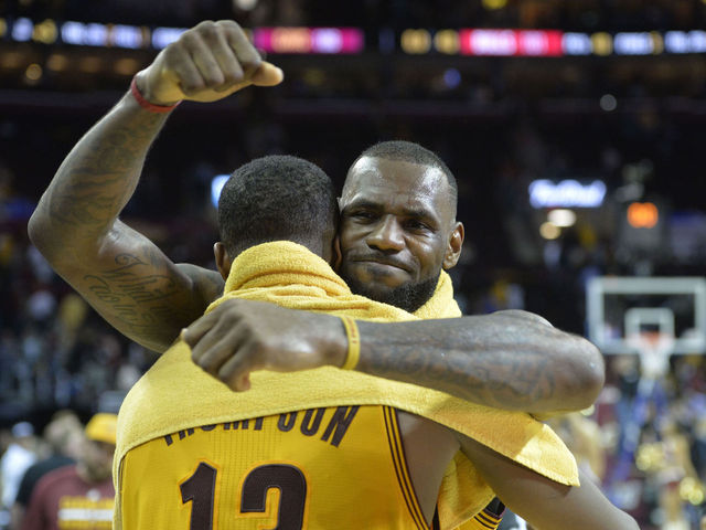 PHOTO: LeBron poses with Tristan Thompson, encourages Cavs to 'get it done'