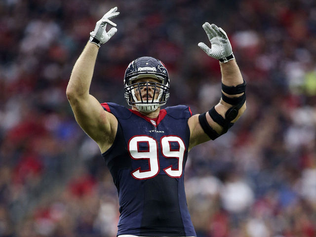 PHOTO: Hextall shows off Flyers' newest acquisition, J.J. Watt