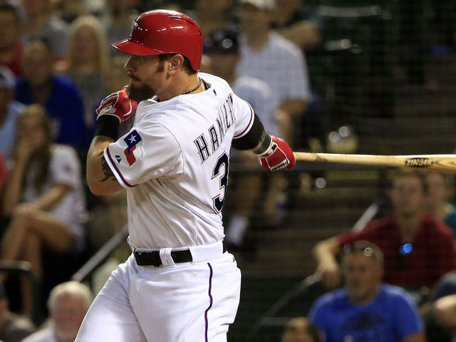 Hamilton records 1st postseason hit since 2011