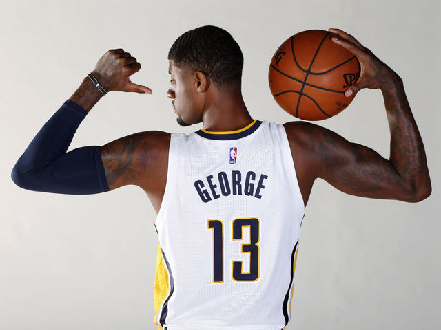 VIDEO: Pacers' announcer forgets George's jersey number