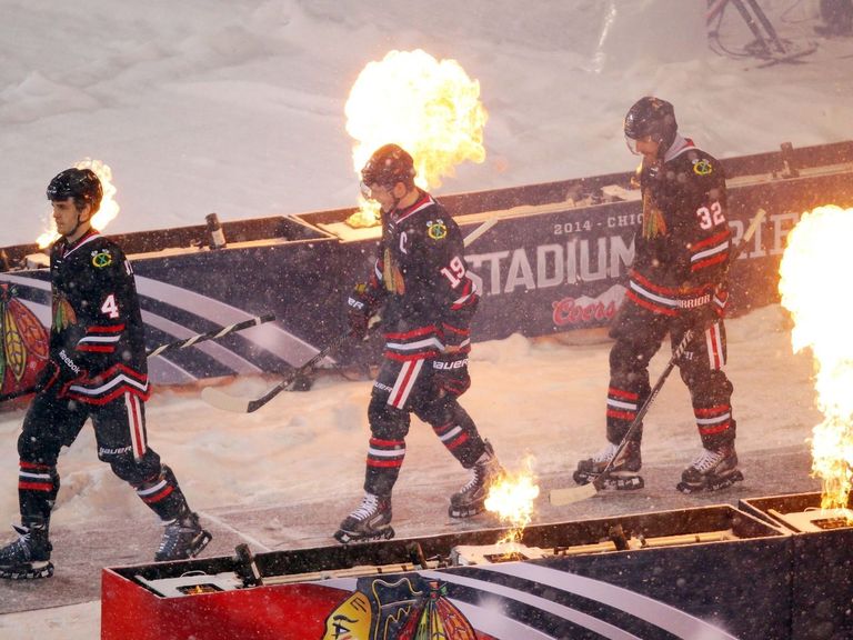 PHOTO: Blackhawks show off Stadium Series jersey | theScore.com