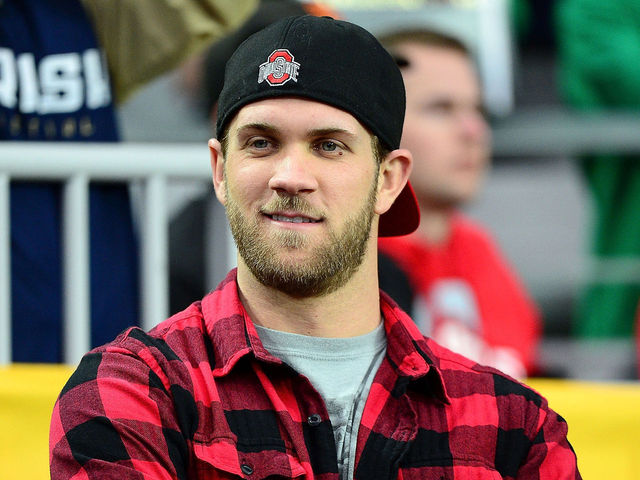 PHOTO: Bryce Harper's arms are exploding out of his Buckeyes jersey