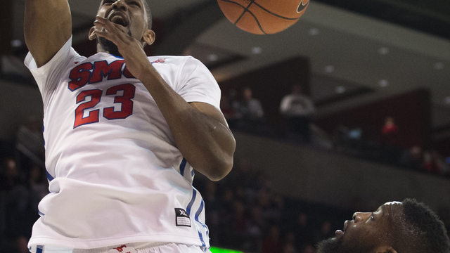 VIDEO: Jordan Tolbert saves SMU's perfect season at both ends