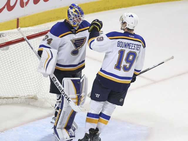 Blues' Stastny, Bouwmeester, Allen out vs. Kings