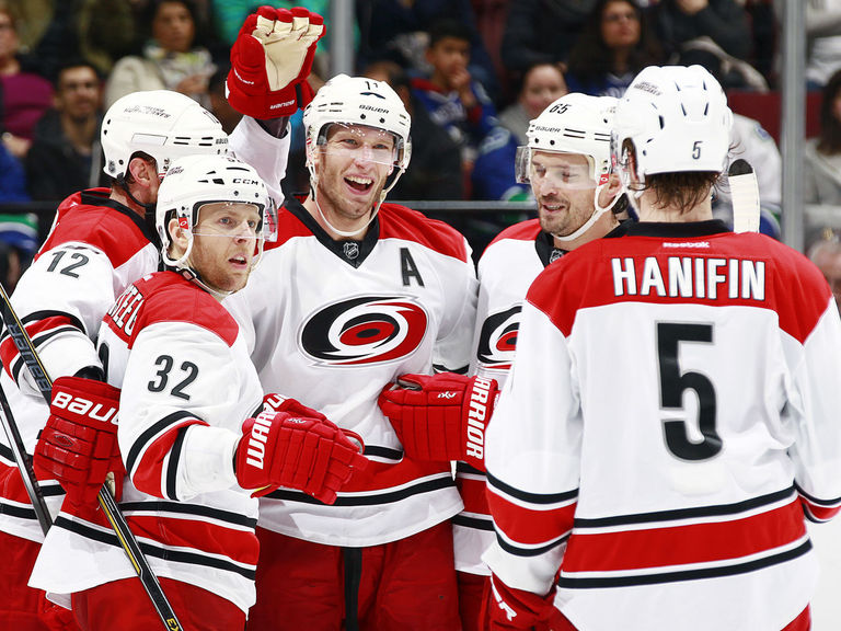 Hurricanes score 3 goals in opening 5 minutes for 3rd time in team history