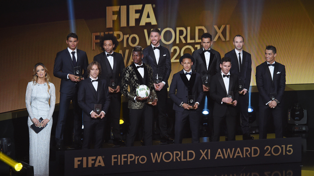 2015 FIFA World XI: Messi and Ronaldo star again; Pogba makes 1st appearance