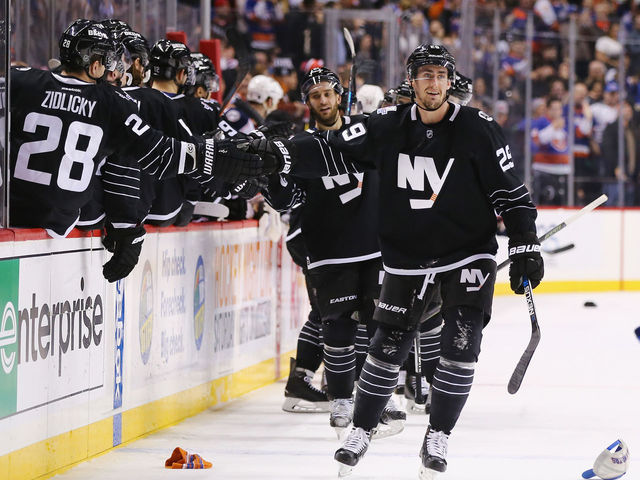Nelson leads Islanders to victory with 1st career hat trick