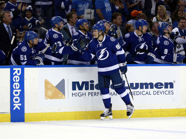 VIDEO: Lightning's Namestnikov bats in goal from behind the net