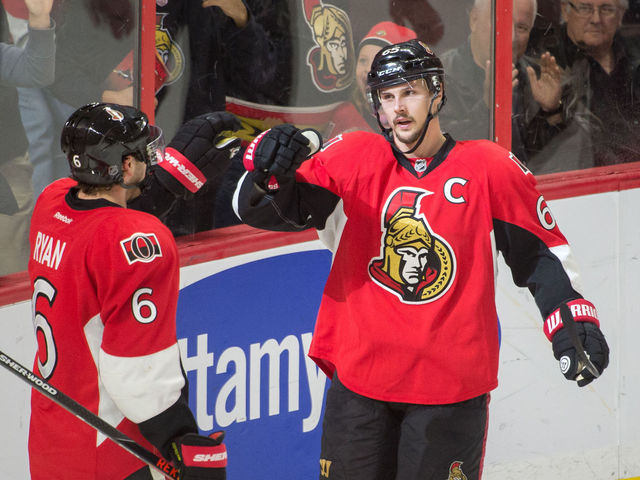 VIDEO: Erik Karlsson sends Nick Leddy flying