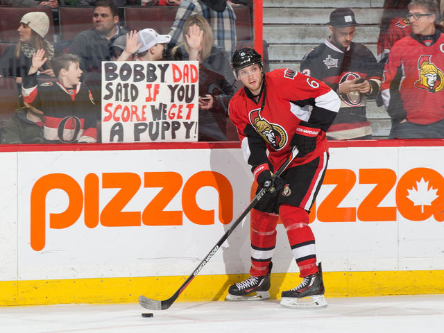 Bobby Ryan earns 'puppy family' free pizza for a year with another goal
