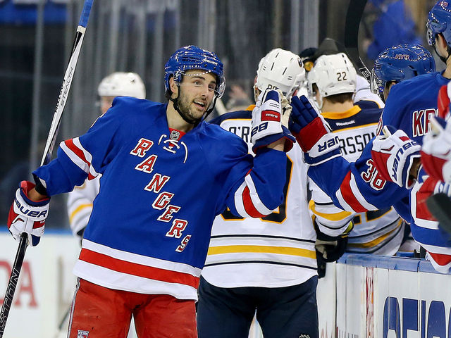 VIDEO: Zuccarello catches Sabres' D napping, springs Brassard for goal