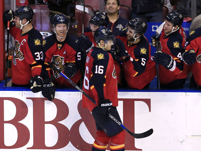 VIDEO: Barkov celebrates new contract with breakaway goal dedicated to Kevin Spacey