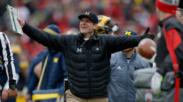 VIDEO: Jim Harbaugh belts out national anthem at Lil Dicky rap concert