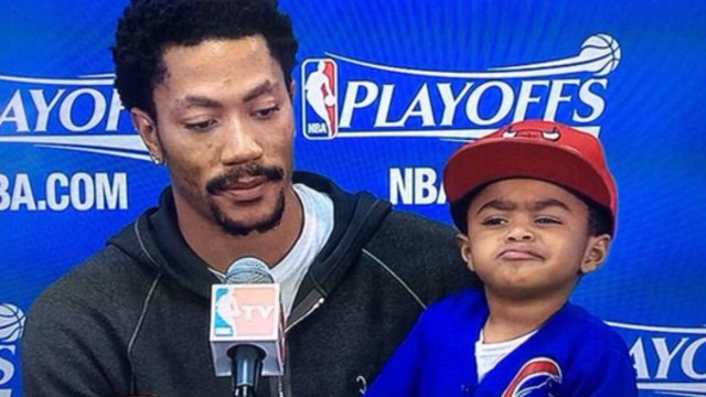 PHOTO: Derrick Rose rocks son's meme on beanie