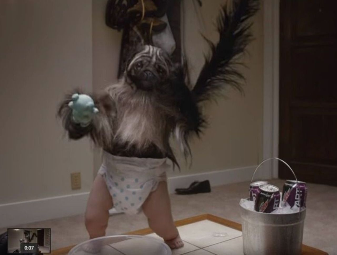 Video Mountain Dew Gets Very Weird With Puppymonkeybaby Super Bowl Spot Thescore Com