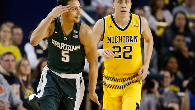 Forbes leads No. 10 Michigan State over rival Wolverines