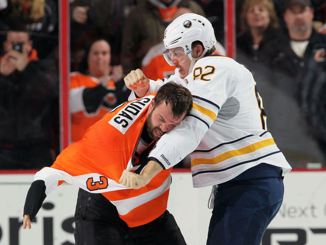 Sabres fume as Flyers' Gudas won't face hearing for Catenacci hit