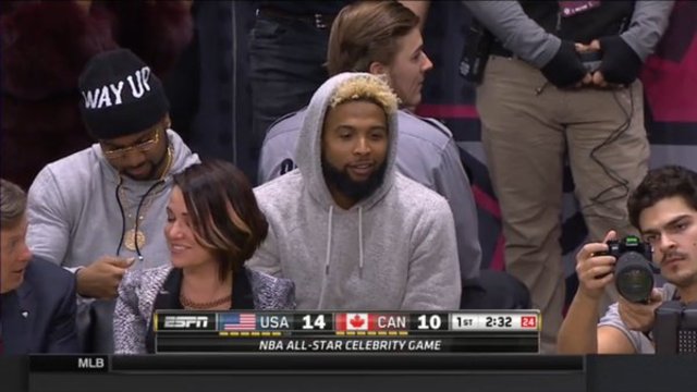 Odell Beckham Jr. takes in All-Star Celebrity Game