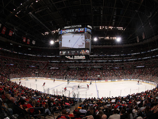 Fan struck by puck at Panthers-Predators game
