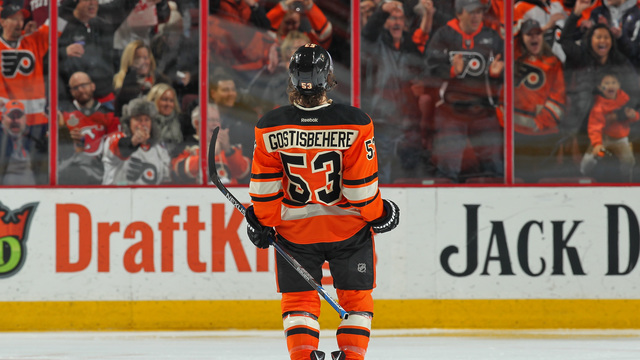 Flyers' Gostisbehere extends point streak to 12 games with late helper