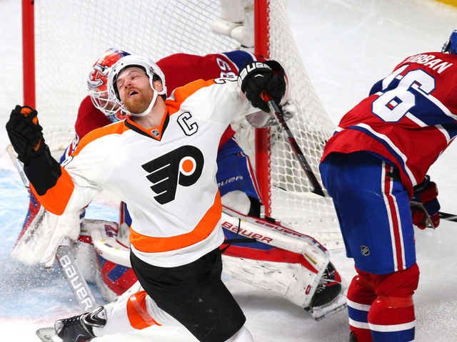 Flyers' Giroux day to day with upper-body injury after Subban hit