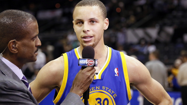 VIDEO: Curry yells 'mother sucker' after teammate douses him with water