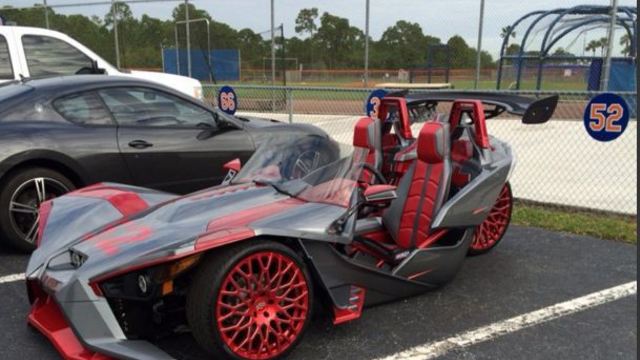 Cespedes arrives at camp with another flashy new ride