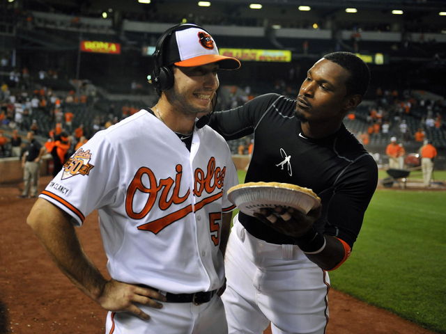 Adam Jones' infamous pie to the face gimmick is no more