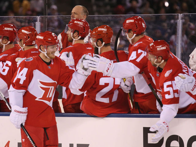 VIDEO: Red Wings' Nyquist goes backhand shelf without looking