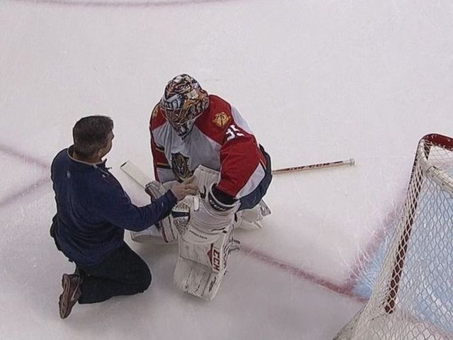 VIDEO: Panthers' Montoya exits game after collision with Wild's Scandella