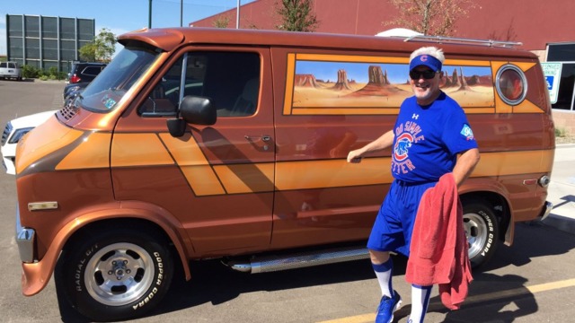 Maddon drives chocolate-colored Mystery Machine
