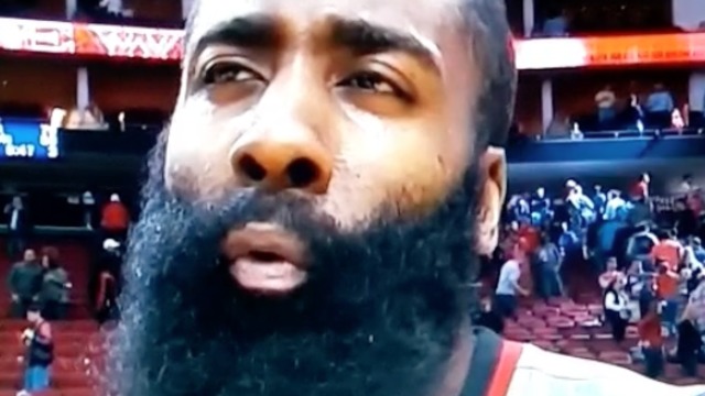 VIDEO: James Harden realizes the Rockets' shooting was historically bad