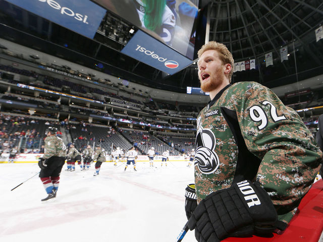 VIDEO: Avalanche's Landeskog hits birthday girl with puck