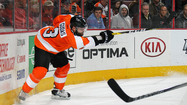 VIDEO: Flyers' Gudas scores 1st of season with slapper from center ice