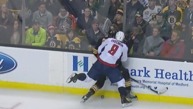 VIDEO: Ovechkin draws 5-minute major for boarding Bruins' Miller
