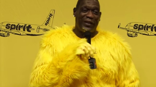 VIDEO: Shawn Kemp as the big, yellow Spirit Airlines mascot