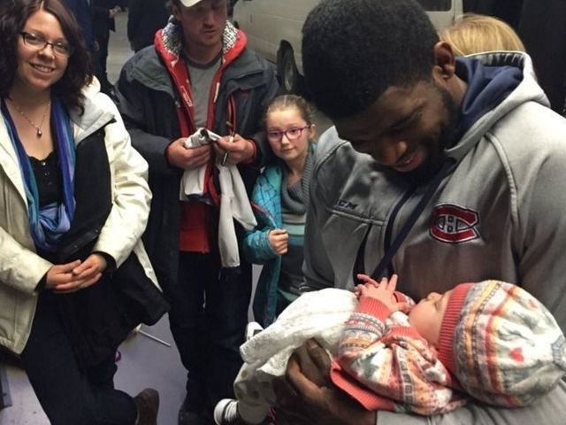 PHOTO: P.K. Subban meets baby girl hit in puck accident