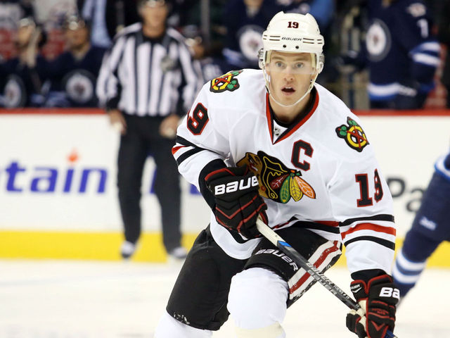 VIDEO: Toews collides with dislodged bench door