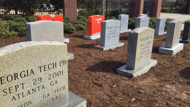 VIDEO: Clemson adds two tombstones to football graveyard