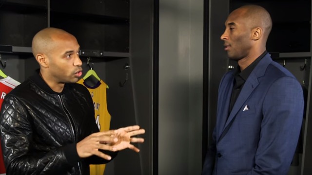 VIDEO: Kobe chats with Thierry Henry, favors Barca in Champions League